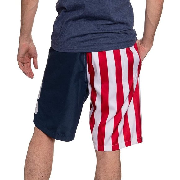 Calhoun Men's Americana USA Flag Fourth of July Swim Board Shorts (USA, Medium) - Picture 2 of 5